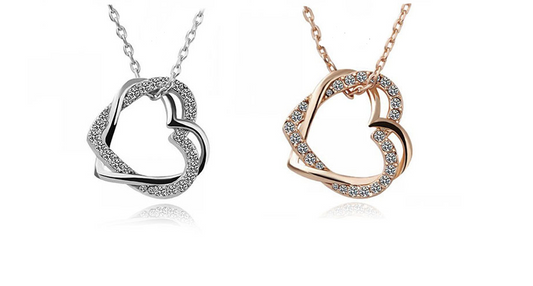 Heart to heart rose gold necklace