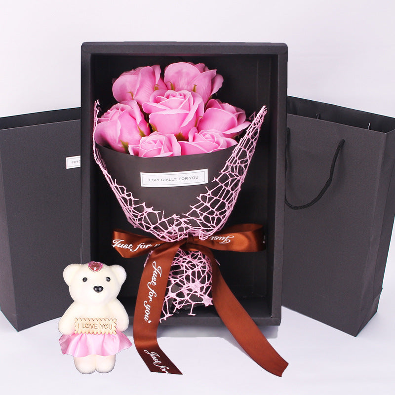 Rose Soap Flower Gift Box Small Bouquet