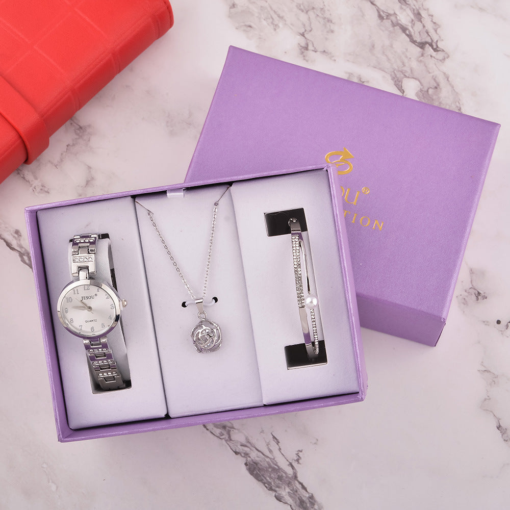 Women's Watch, Necklace & Bracelet Gift Set