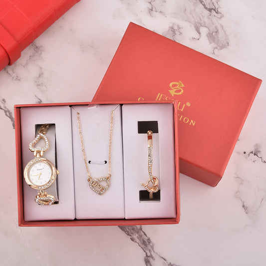 Women's Watch, Necklace & Bracelet Gift Set