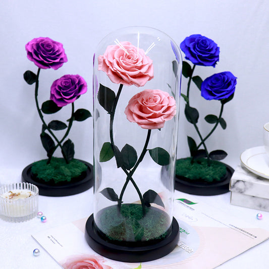 Glass Cover Rose Flower